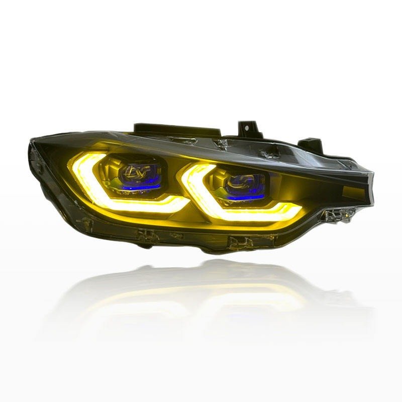 BMW F30 3 Series Laser Style LED Headlights CSL Yellow/White (2012 - 2019)